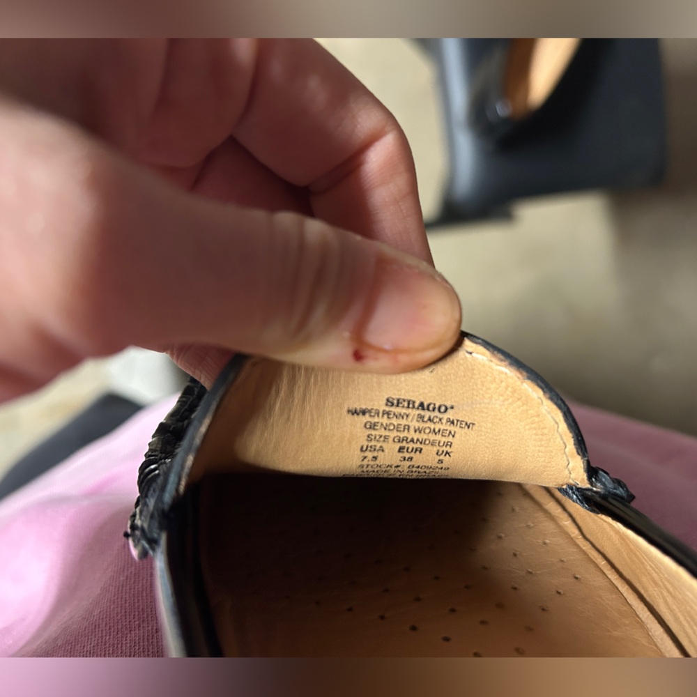 Sebago Sz 7.5 Harper Penny Black Patent Loafers Women’s - Picture 7 of 7